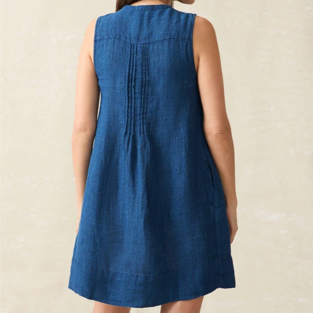 HP! 🎉💕 Faherty Isha Basketweave Dress, Indigo - Picture 5 of 9